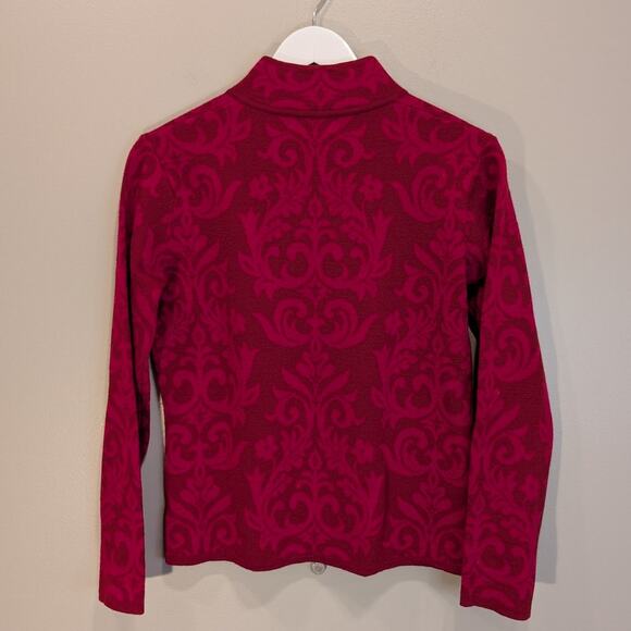Neve Designs 100% Wool Paisley Full Zip Sweater Winter Layer SKi Gear - Size S - Picture 2 of 10